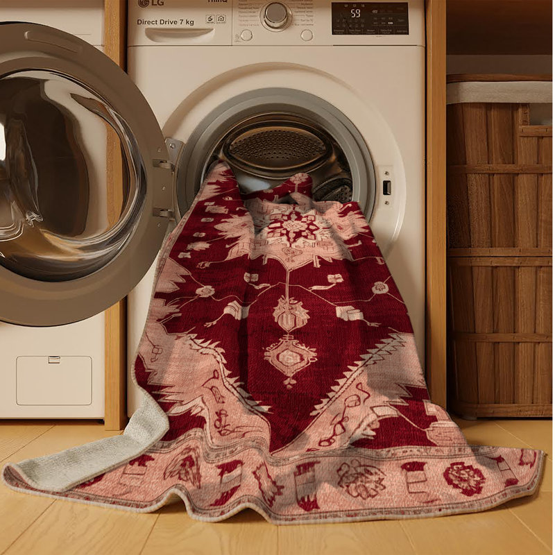Machine Washable Overdyed Brown Area Rug, Runner 2' x 4'