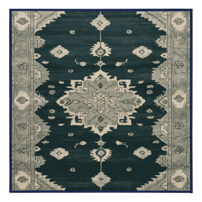 Machine Washable Overdyed Blue Area Rug