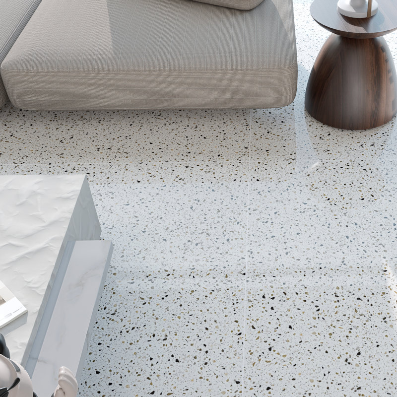 Malibu Chips 24" x 24" Terrazzo Look Polished Porcelain Tile