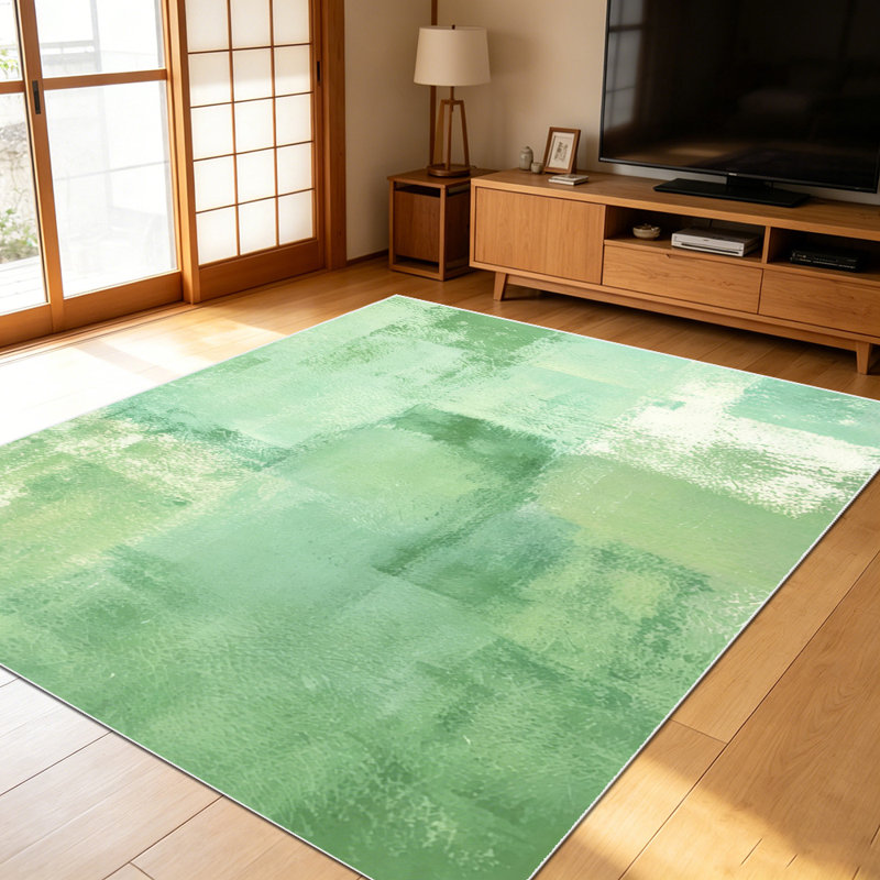 1PC Sage Green Watercolor Patchwork area rugs for Living Room, Soft and Comfortable, Suitable for all seasons, easy-to-maintain, machine washable Indoor floor mat, Under Table Farmhouse suitable for dining table, bedroom, entryway, home office,