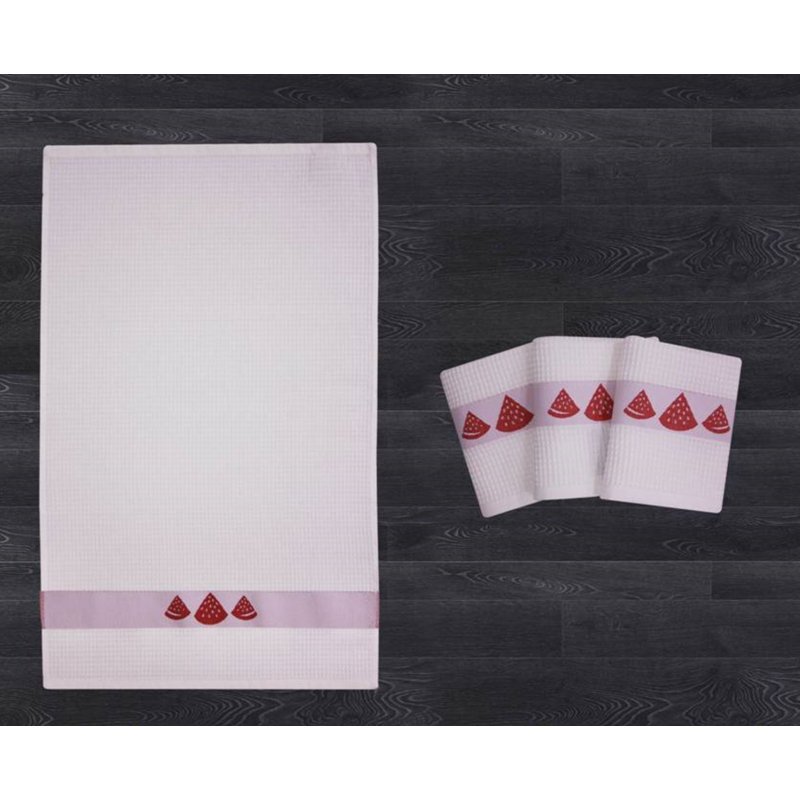 Cotton Waffle Kitchen Towel, Watermelon