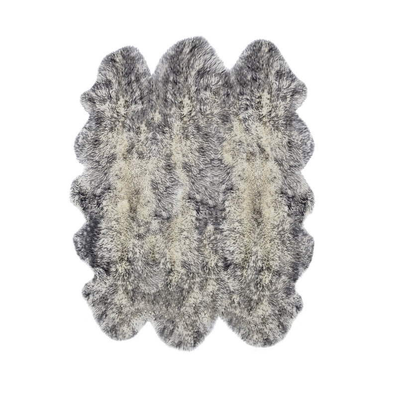 Tapis gris en peau de mouton Munsey