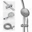 Pomme de douche double 5 po avec barre coulissante réglable-129420218
