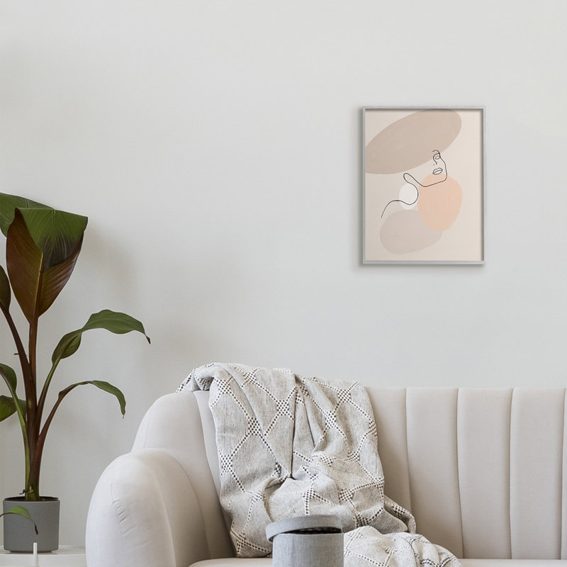 Dessin minimaliste de lignes féminines sur des formes abstraites par Patricia Pinto - impression, Estampe numérique Farmhouse