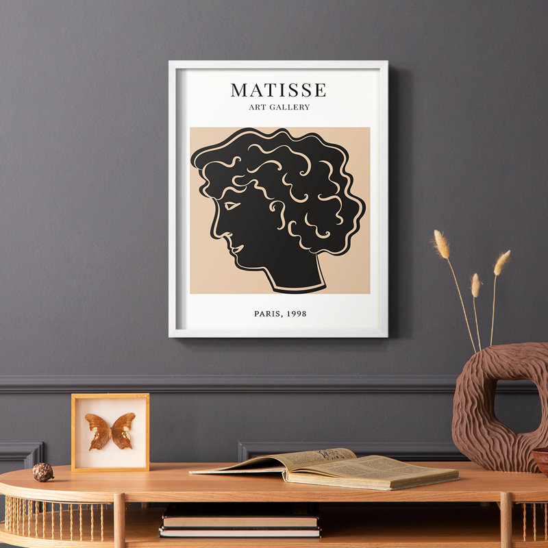 Matisse Cxxi, reproduction encadrée - bois massif, Blanc, H 28 po x l 22 po