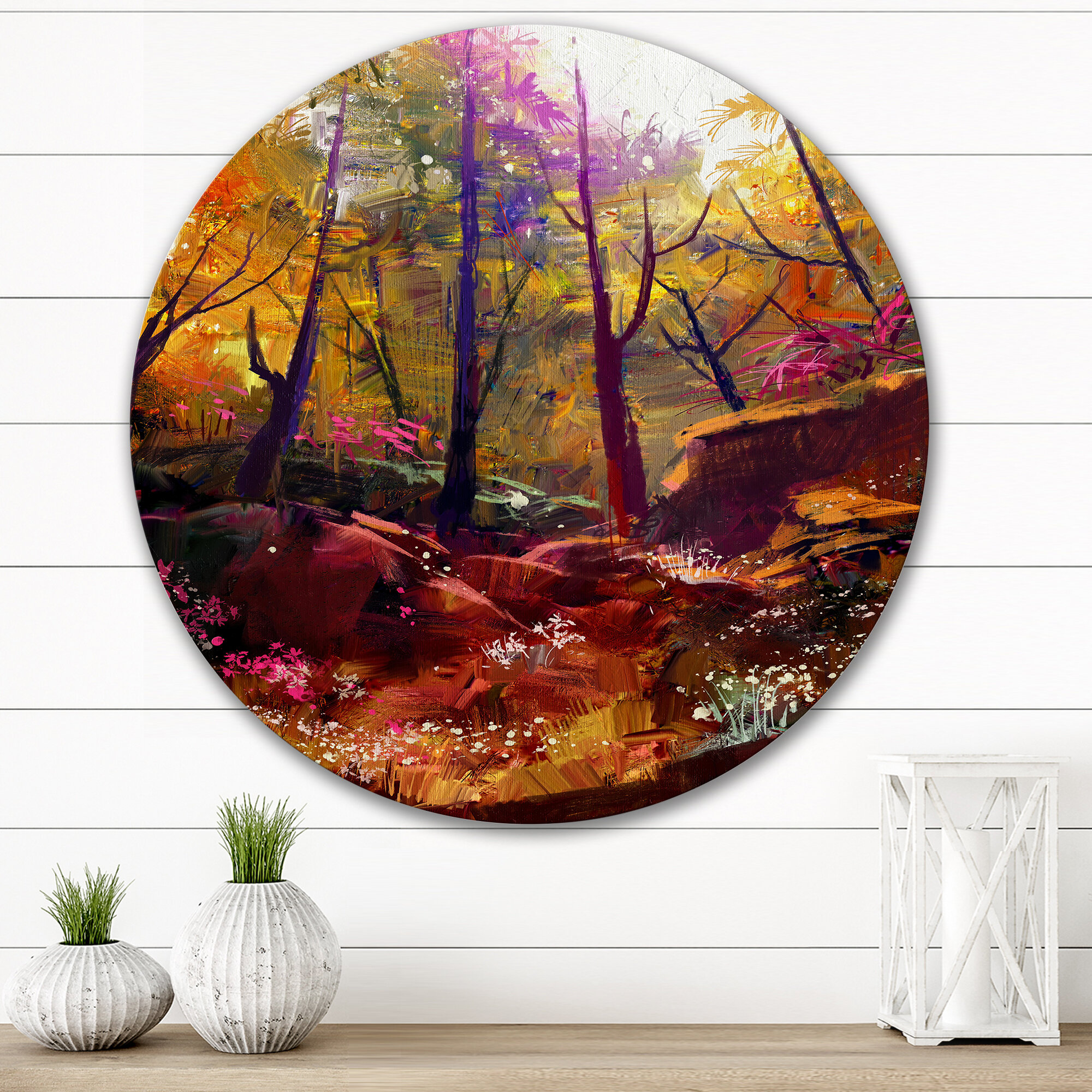 Loon Peak® Beautiful Autumn Forest With Sunlight On Metal Painting ...