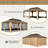 14X24ft Hardtop Gazebo, Outdoor Gazebo With Galvanized Steel Double Roof, Aluminum Frame, Built-In Gutter System, Curtain And Netting, Metal Gazebo Pavilion For Patio Deck Garden-125979752-125979751