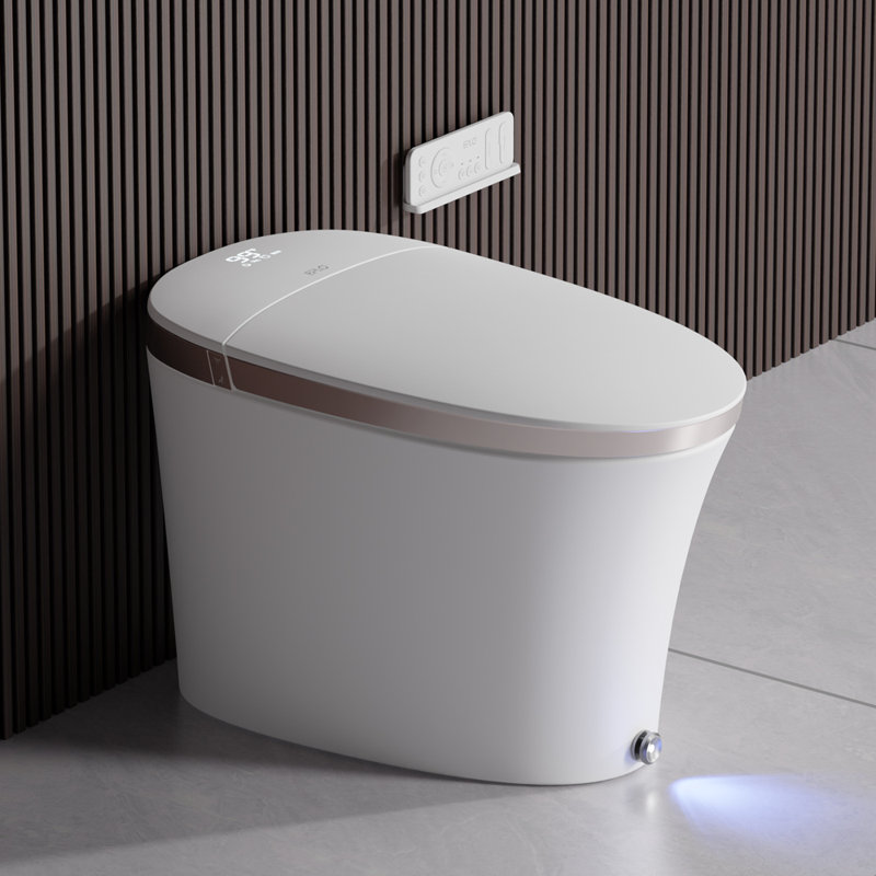 Smart Bidet Toilet Built-in Foam Shield,Splash Proof, Fast Air Drying,Built-in Tank, Auto Open/Close,Warm Wash,Auto Flush,Foot Kick Flush & Close Lid