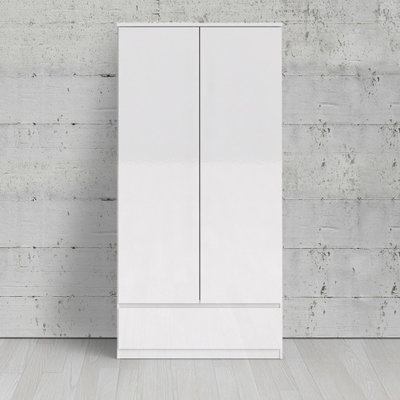 Ahlyssa 2 Door Solid Wood Wardrobe