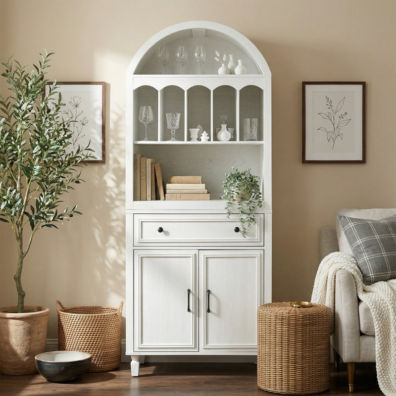 Petite bibliothèque 40 "avec tablettes pour le salon, la chambre à coucher ou le vestibule, Blanc