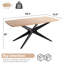 69.3" Rectangle Pedestal Dining Table With Metal Frame For 4-6 People-2091089797