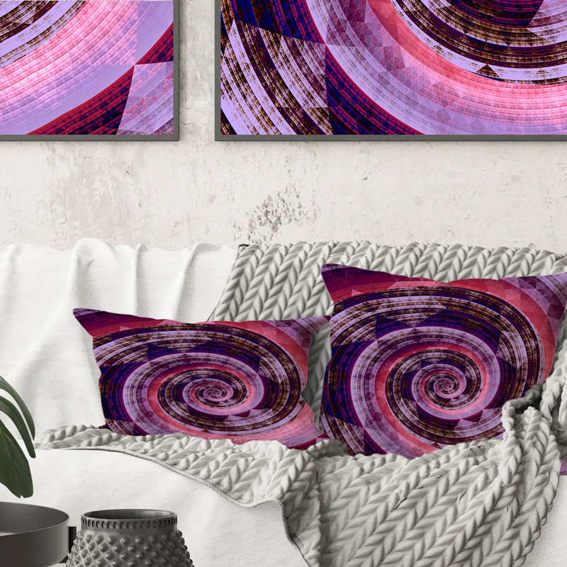 Coussin décoratif imprimé rose et mauve