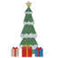 vidaXL Lighted Christmas Tree with 3 Gift Boxes 2D Warm White-119153330