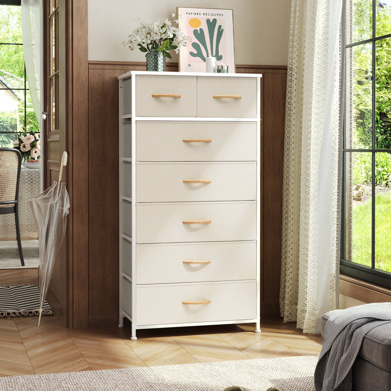 Commode 7 tiroirs 23,22 ", beige, Beige