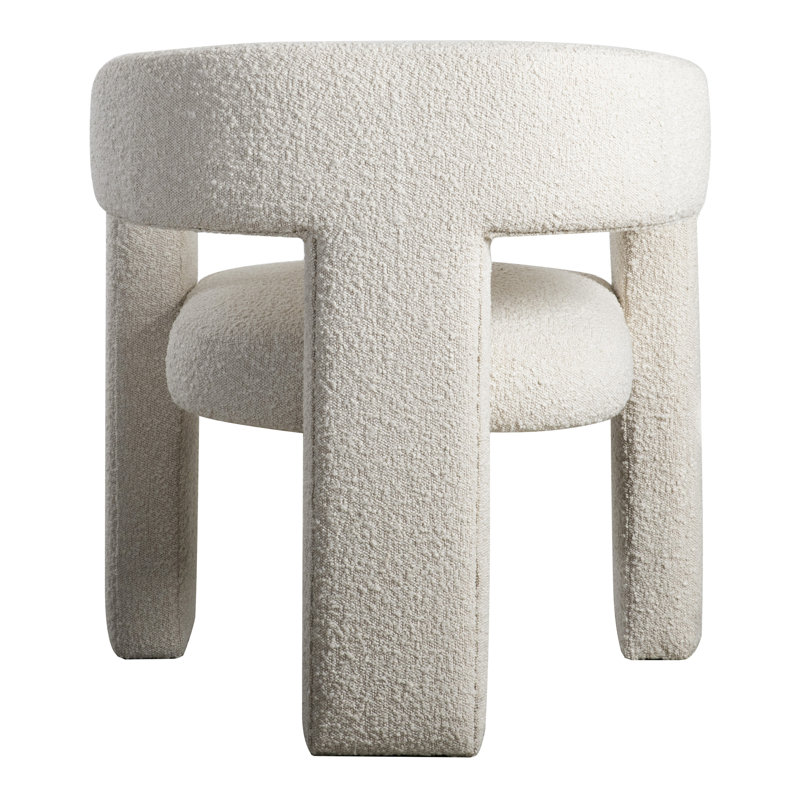 Elo Barrel Chair, White Boucle