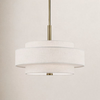 Arly 4 - Light Steel Dimmable Drum Chandelier
