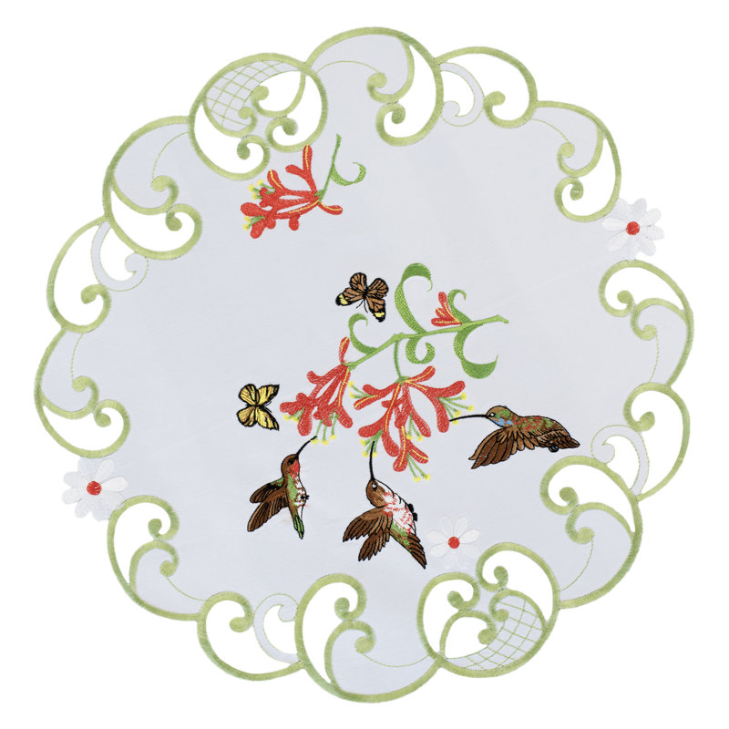 Napperon décoratif de table colibri (rond 15 po)