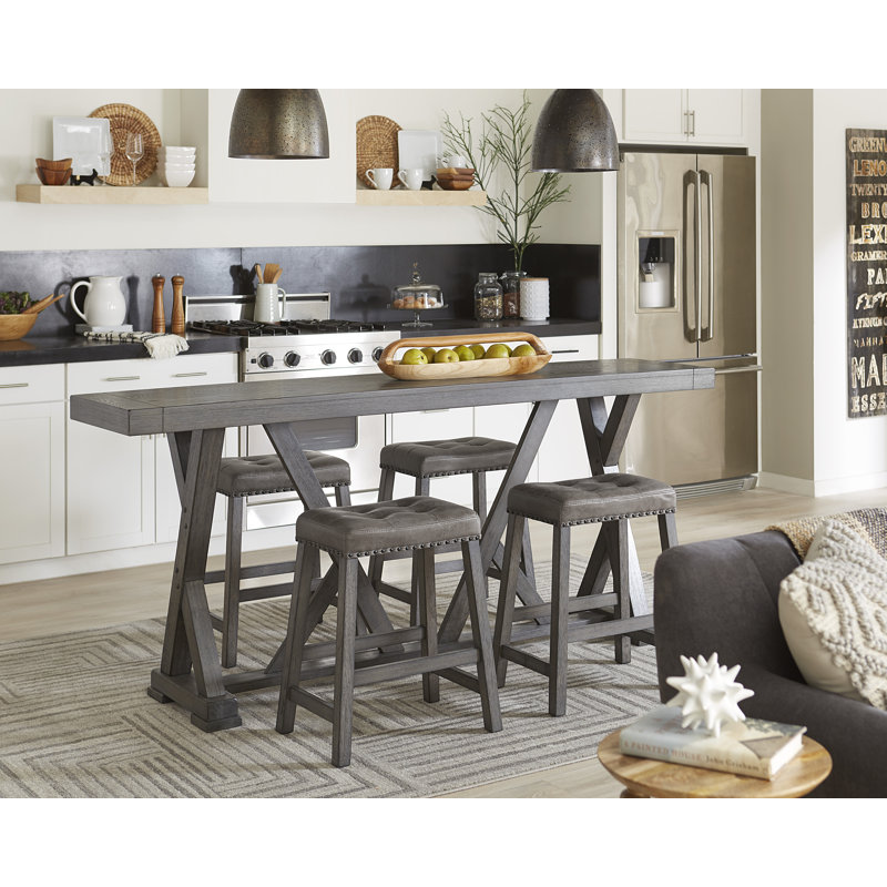 Harbor Gray Transitional Wood Counter Height Table