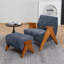 Upholstered Armchair with Footstool-503314700-503314701