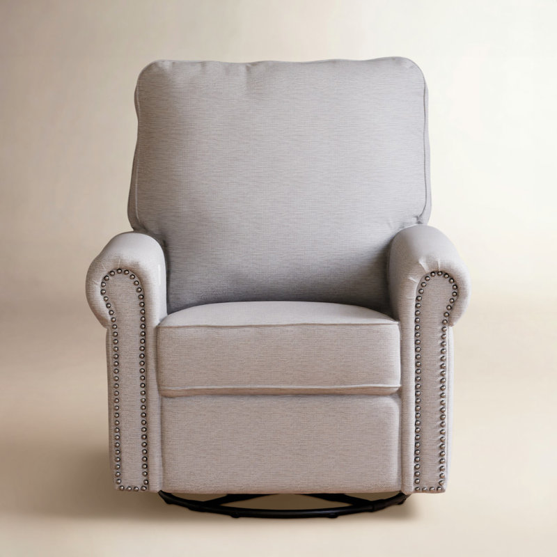Linden Electronic Recliner and Swivel Glider in Eco-Performance Fabric with USB port, Cream