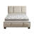 Triiptych Linen Upholstered Platform Bed Frame, Adjustable Height Headboard, No box Spring Required-1193088282-1193088281