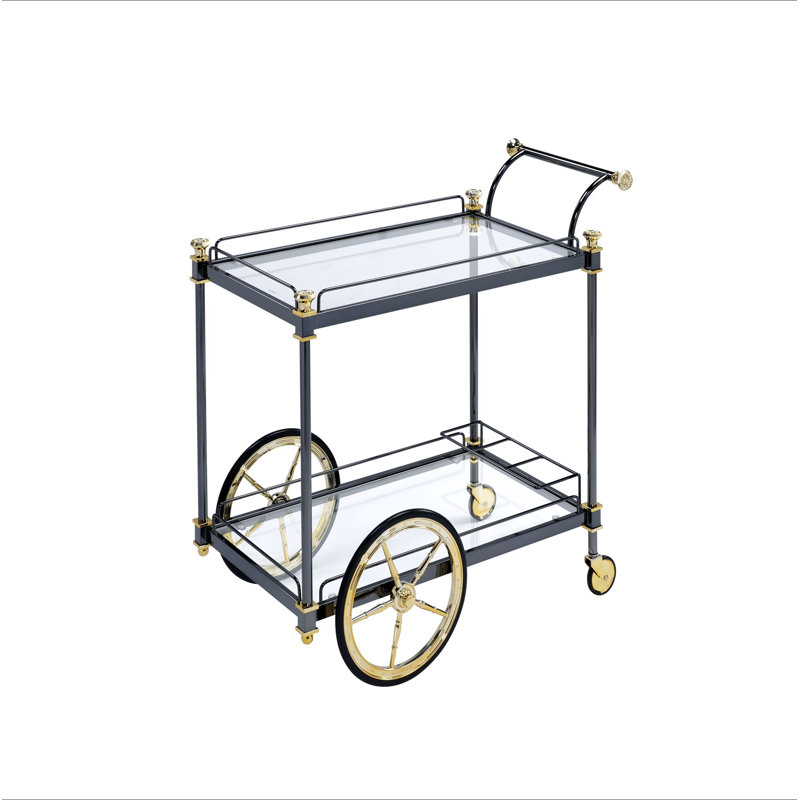 Chariot de service en verre transparent Cyrus