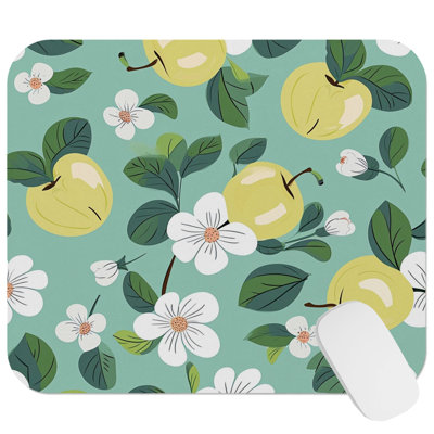 Food and Kitchen Apples Pattern VII Fruits Apple Modern Gaming Cute Office Laptop Desk Pad Gift Mat Square Rectangle Non-Slip Mousepad