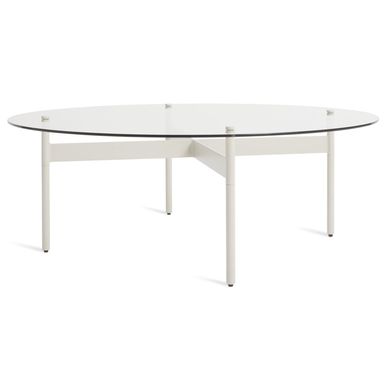 Flume Coffee Table, 14" H x 47" W x 31" D, Clear/Putty