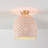 1-Light Matte Brass Flush Mount Ceiling Light with Cream Rattan Shade