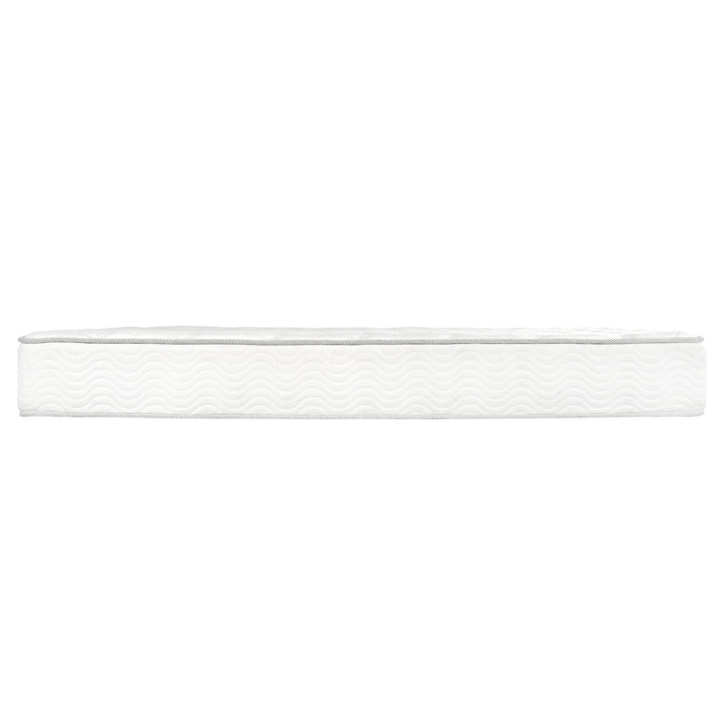 Très grand 9 po Matelas à ressorts ensachés, blanc. Couche de mousse pour un sommeil réparateur. Les ressorts minimisent le mouvement. La base haute offre du soutien. Housse en tricot doux. . Stabilité de soutien bord à bord. Compressé et roulé