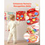 Tableau d'activités mural, panneaux sensoriels Montessori fusée 13 en 1, centre d'activités d'apprentissage pour garderie, salle de classe, salle de jeux et maison, jouets éducatifs en bois robustes, avec matériel de fixation
