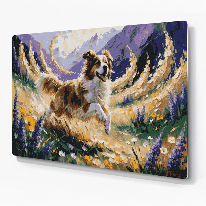 Chiens, berger des montagnes, art mural beige, H 12 po x l 18 po