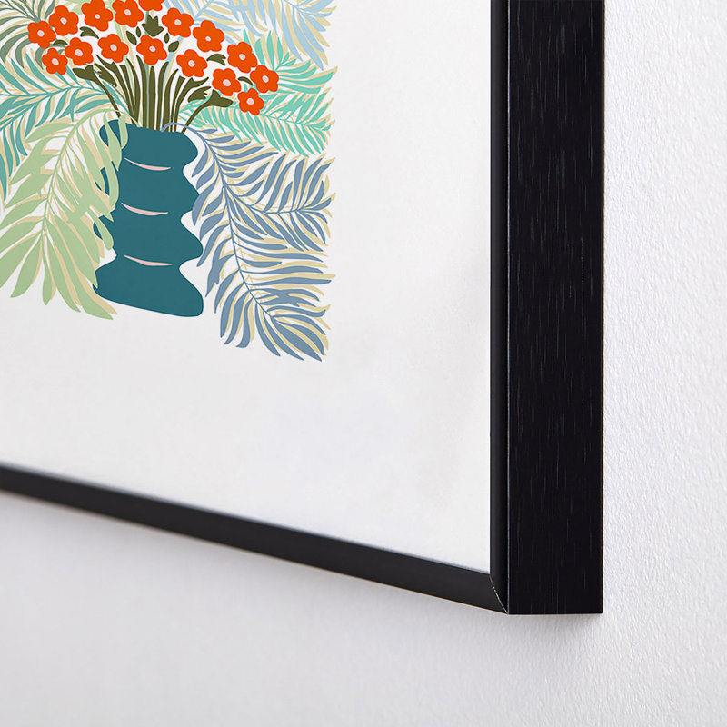 DESIGN DESIGN, impression sur toile de palmier dannick, Encadrement métallique noir, H 10 po x l 8 po x P 0,88 po