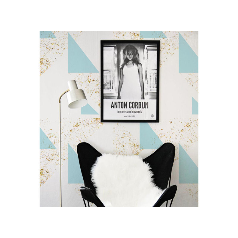 Nikkie 2.5m x 1.04m Matte Mural, 290 x 290cm, Blue/Gold/White