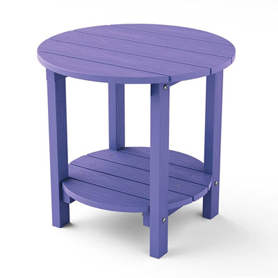 Table de bout Adirondack imperméable toutes saisons à deux niveaux, table d'appoint durable HiPS pour l'espace intérieur et la piscine