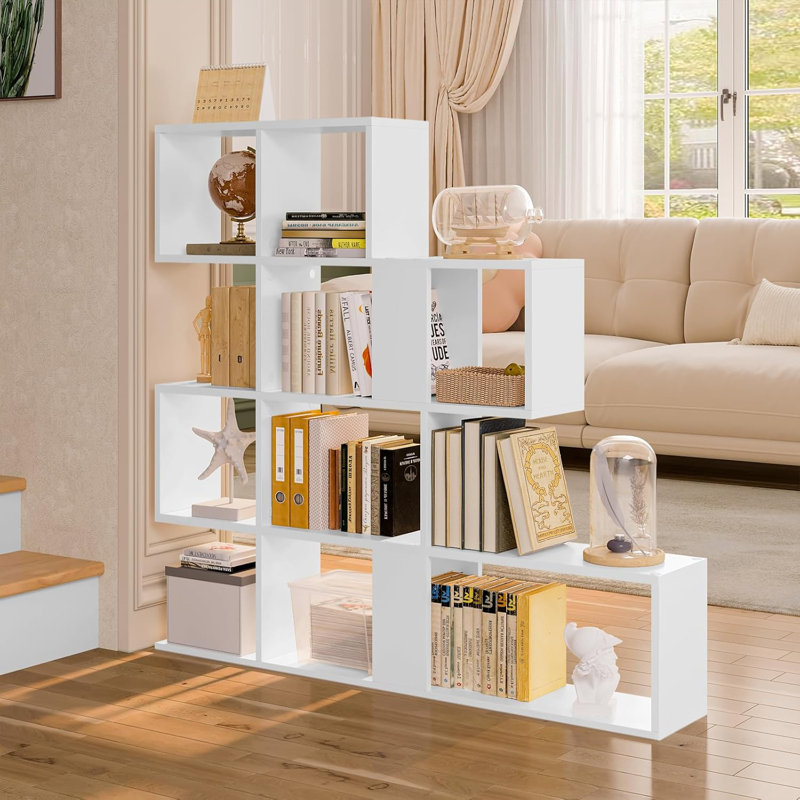 Bookcase with 4 levels, room divider with 11 open compartments