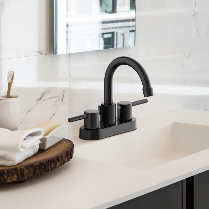 Eastport II Centerset Bathroom Faucet with Drain Assembly, Matte Black