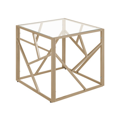 Marquise Glass Top Frame End Table