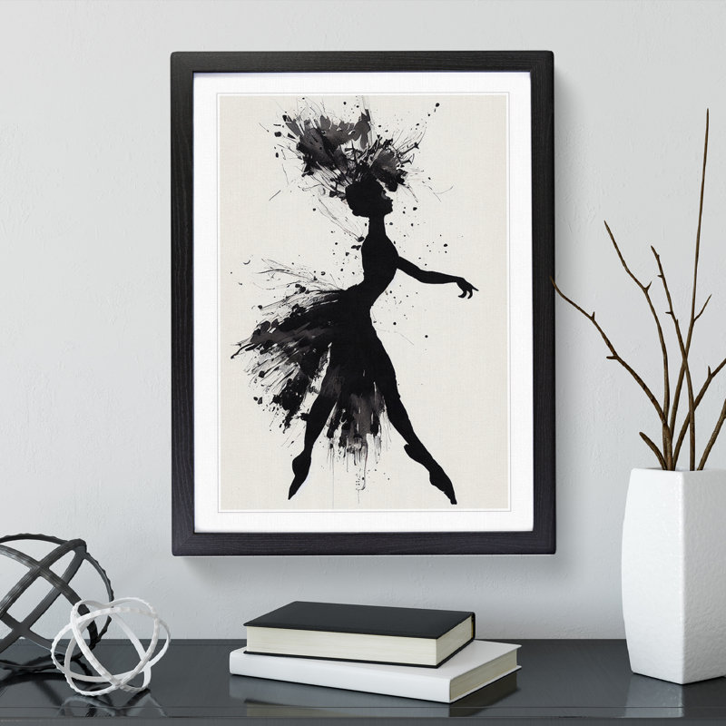 Majestic Ballerina Abstract - Framed Print, Black Framed, 46cm H x 34cm W x 2cm D