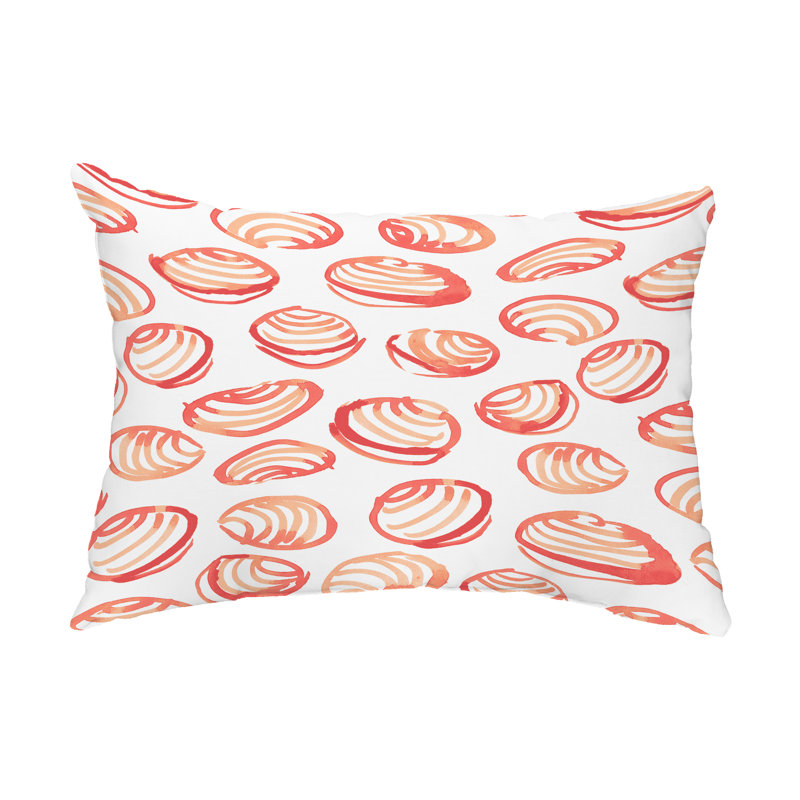 Geometric Outdoor Reversible Throw Pillow, Coral