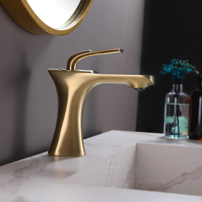 Single-Hole Single-handle Bathroom Faucet, Brushed Gold