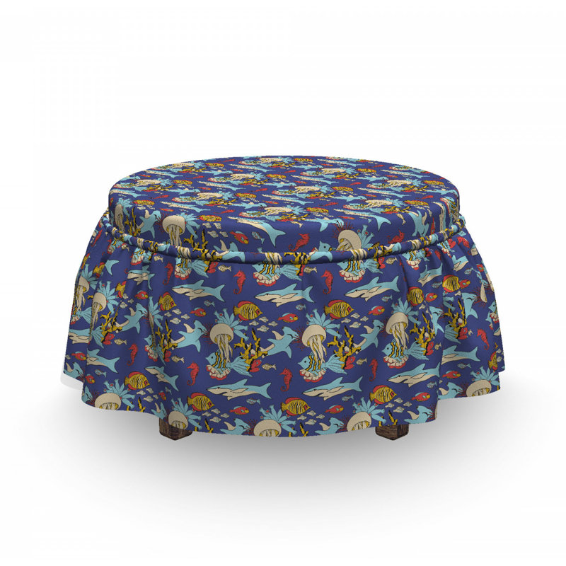 Housse pour repose-pieds doodle world