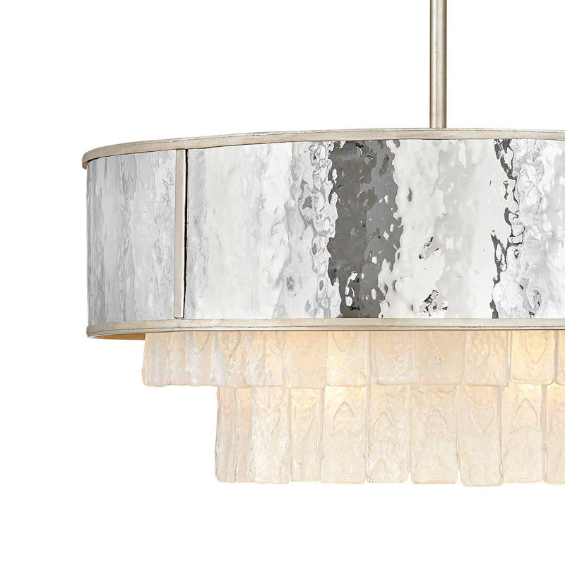Reverie 8 - Light Unique Drum Chandelier, 26" H x 26" W x 26" D
