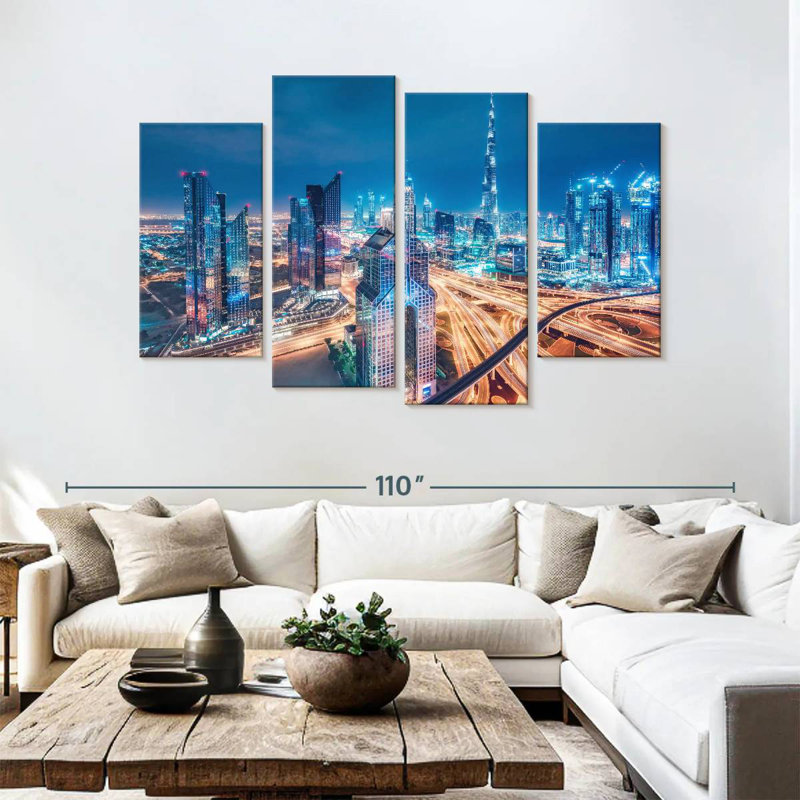 Futuristic dubai skyline Sireci, H 54 po x l 84 po