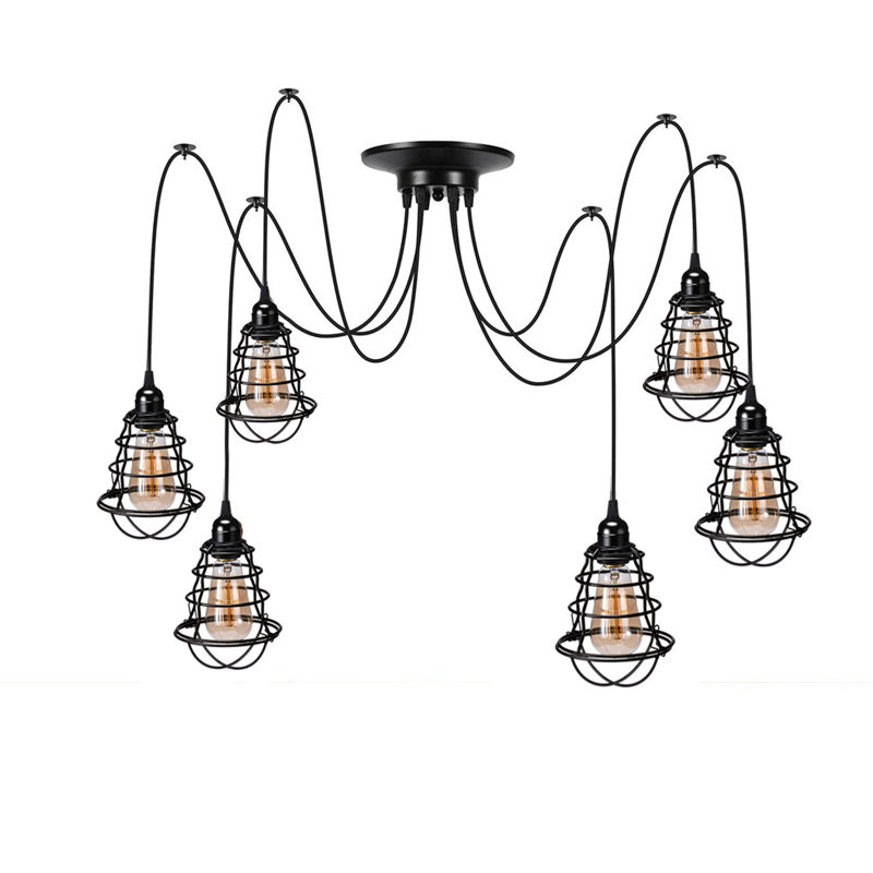 Nassau 6 - Light Black Cluster Pendant