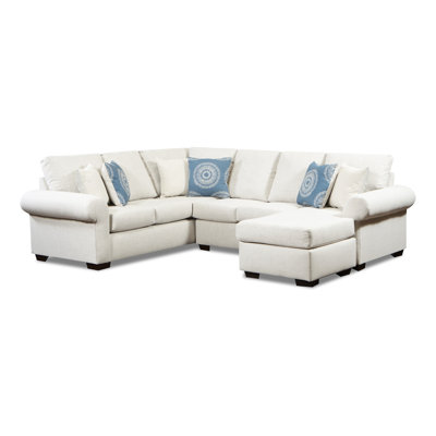 Canapé modulaire de coin avec repose-pieds de 95 po Erlon