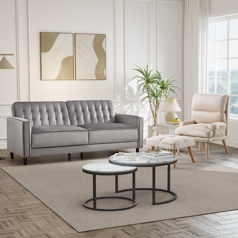 Canapé-lit convertible 35 po en chenille 35 po, Gris