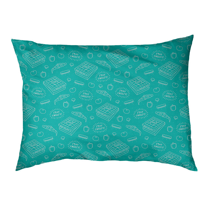 Coussin extérieur pizza Campion, Moyen (L 29,5 po x P19,5 po x H 9,5 po), Bleu sarcelle