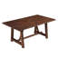 Table de salle à manger rectangulaire à tréteaux en chêne foncé de style campagnard