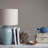 Holsworthy Stoneware Table Lamp with Linen Shade and Reactive Glaze